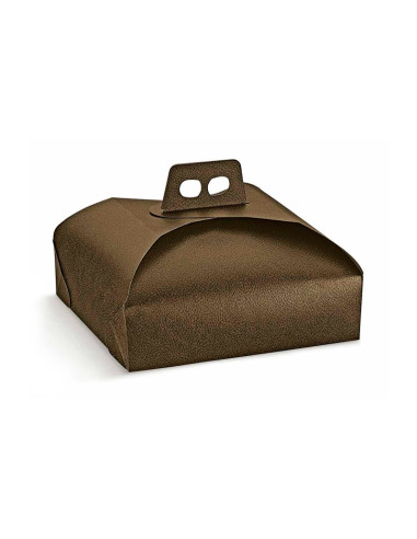 CAJA PASTEL PIEL MARRÓN (PACK 20 UDS.)Pastelería