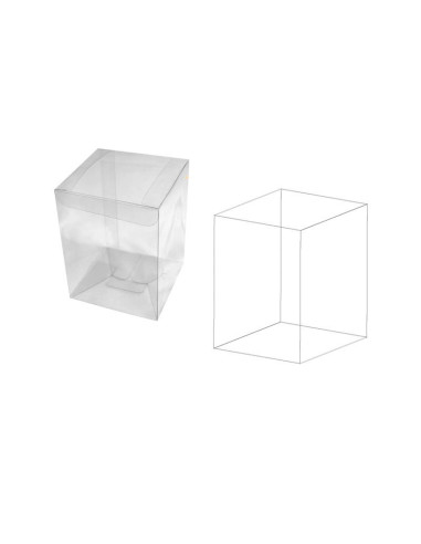 ESTUCHE ACETATO 130x130x200 mm PK (10u) SCATTOEstuches Transparentes