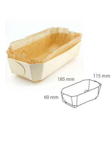 MOLDE MADERA RECTANGULAR 185x115x60mm (50u)Moldes madera