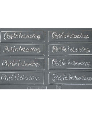 MOLDE PVC FELICIDADES 105x26x4mm (8c)Pvc Velas y pastillaje