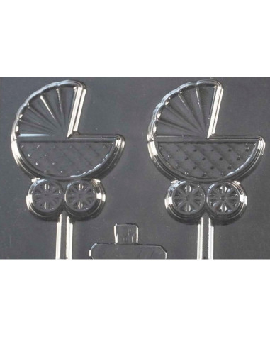 MOLDE PVC PIRULETA COCHE BEBÉ 76x60mm (2c)Pvc Piruletas
