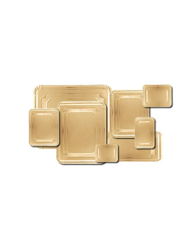 BANDEJA RECTANGULAR N6 18x24cm ORO (100ud)Bandejas