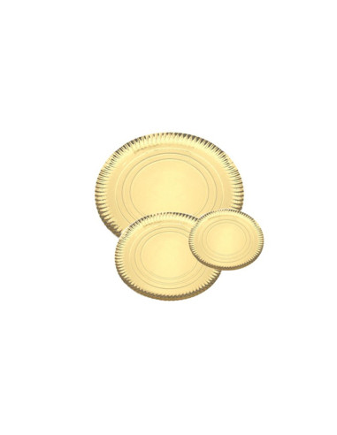 PLATO REDONDO METAL ORO (100ud)Platos redondos