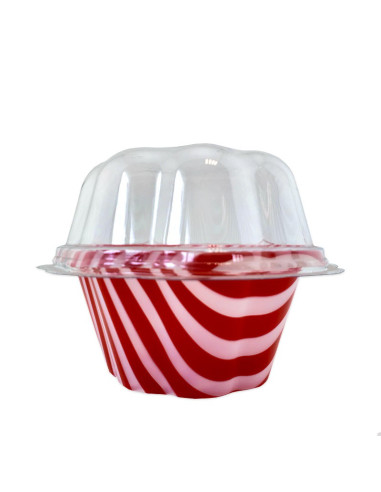 TARRINA HELADO RAYAS ROJAS 17 cl (100 ud)Vasitos