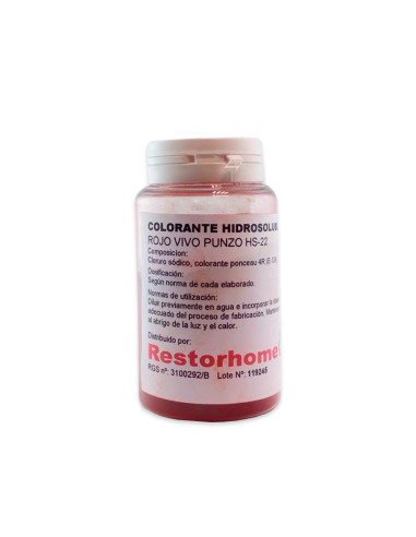 COLORANTE POLVO HIDROSOLUBLE ROJO VIVO PUNZO 100gHidrosolubles Polvo