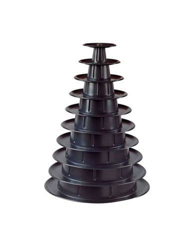 PIRAMIDE PARA MACARONS h 46cm PVC NEGROExpositores